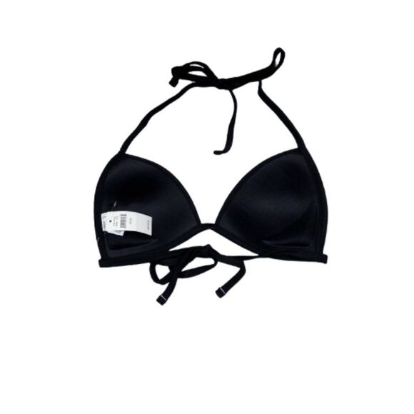 Aerie Perky Triangle Bikini Swim Top True Black Padded Lined Size XS - Picture 3 of 6